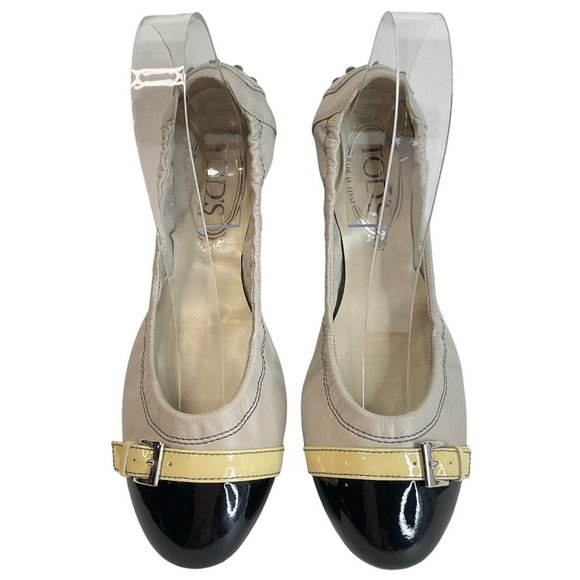 Tod's Shoes - Tod's Shoes Women US 6 Cap Toe Ballet Flats Tan Leather Msrp $520 New w dust bag